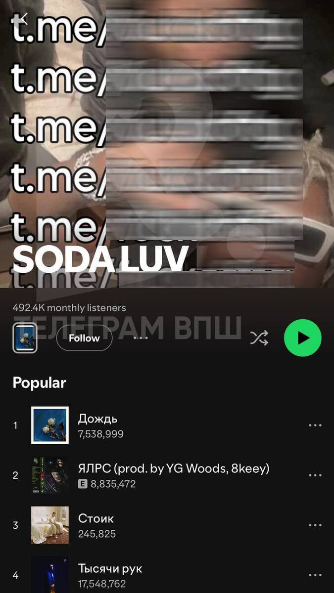 Нескольким российским артистам были взломаны аккаунты на Spotify