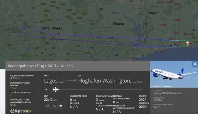 Самолет United Airlines совершил аварийную посадку в Лагосе dzriqrriqhkiqutkmp