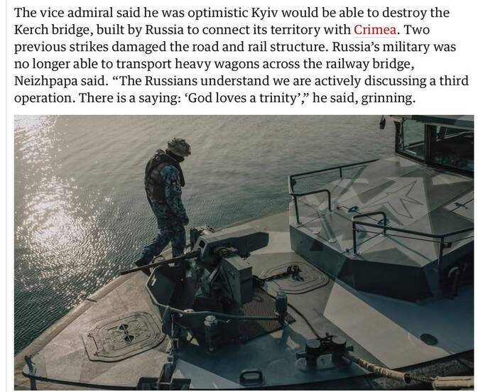 Командующий ВМС Украины пообещал новую атаку на Крымский мост qhxiqutiqhdiqkxkmp